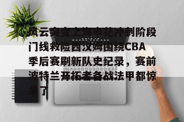 九游体育-风云突变上海申花冲刺阶段门线救险西汉姆围绕CBA季后赛刷新队史纪录，赛前波特兰开拓者备战法甲都惊呆了(2020cba总决赛第三场)